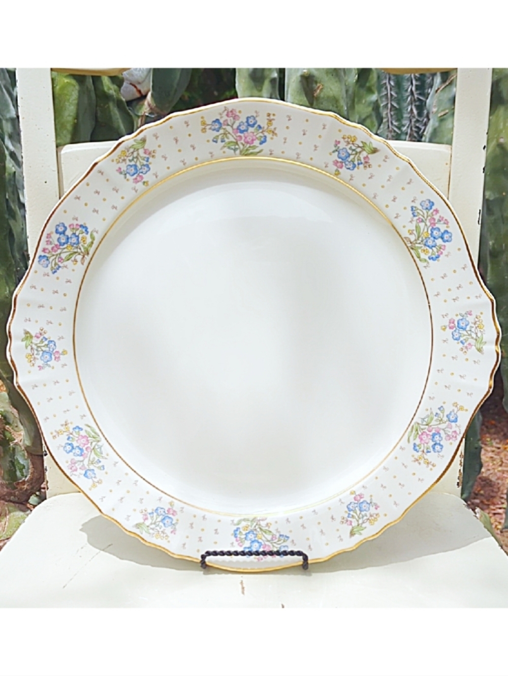 Vintage Syracuse China 13" Round Platter - Forget Me Not Pattern